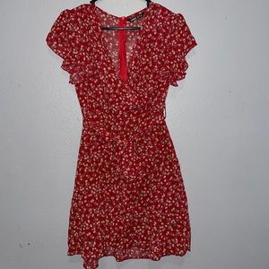 Red Floral Sun Dress from SHEIN